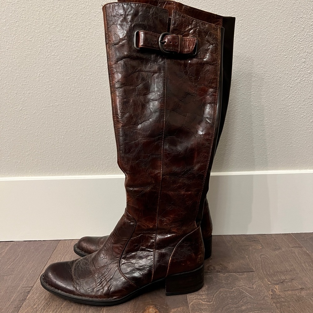 Born Crown Tall Brown Leather Riding Boots